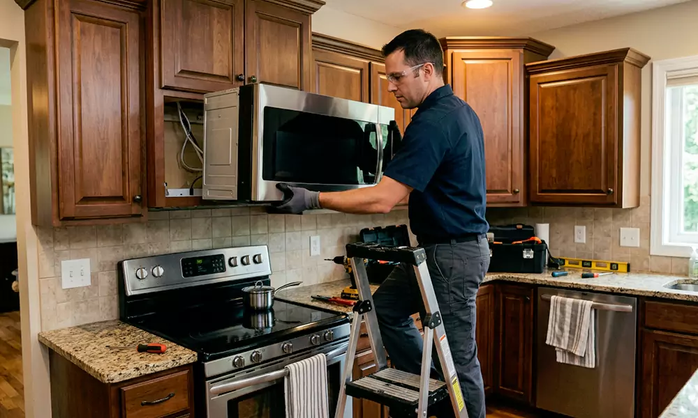 Microwave Installation in Malden, MA